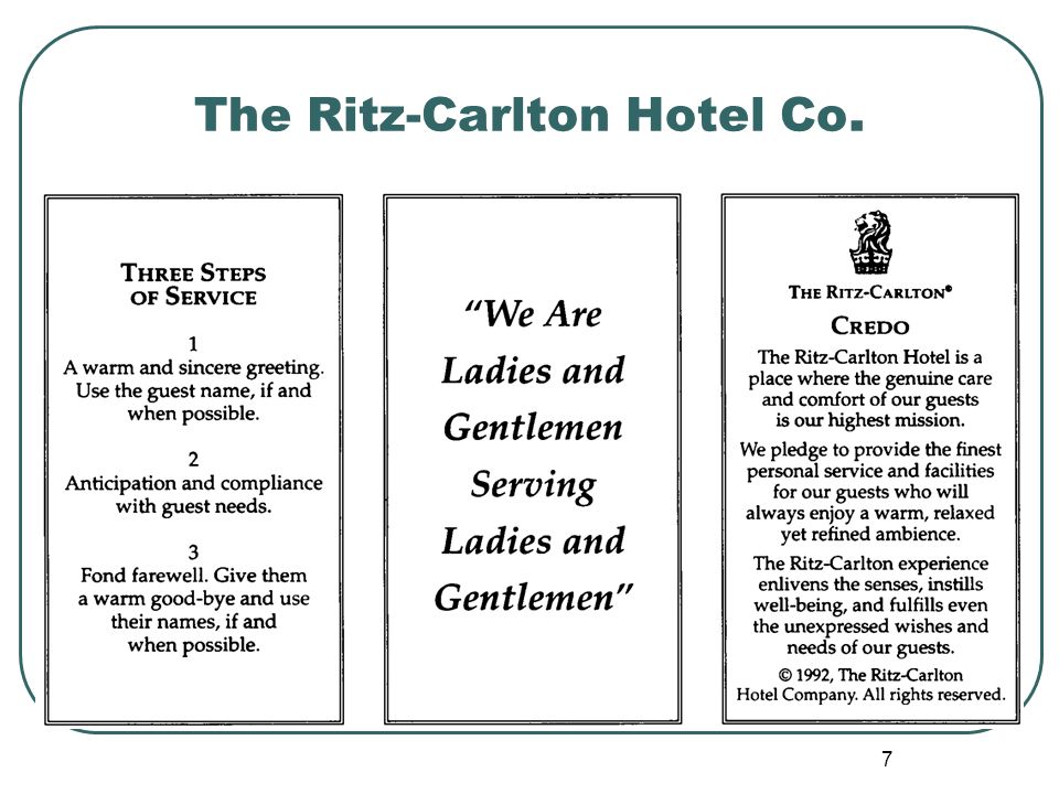 ritz carlton customer service book
